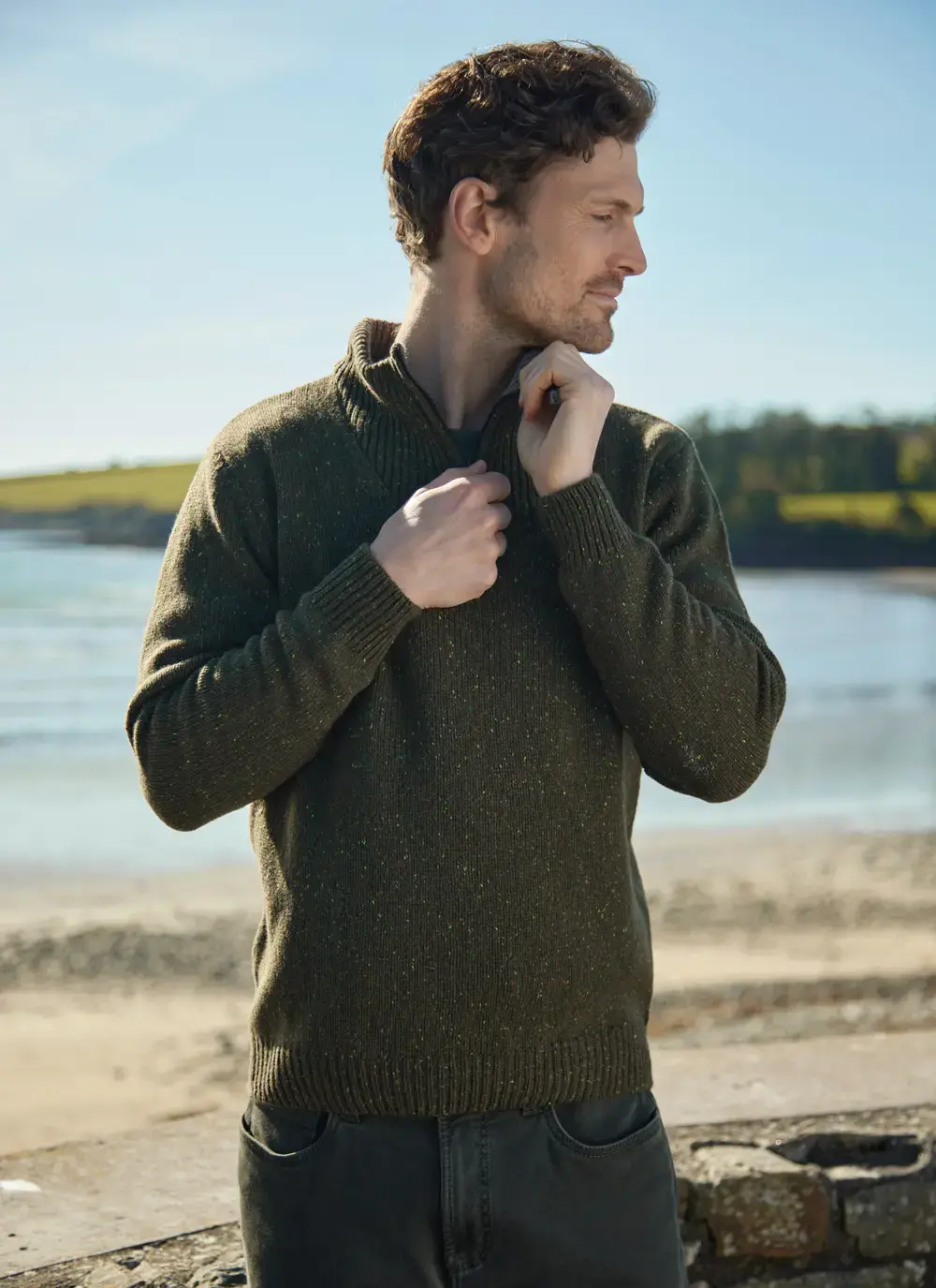 Tullow Contrast Half Zip Sweater 