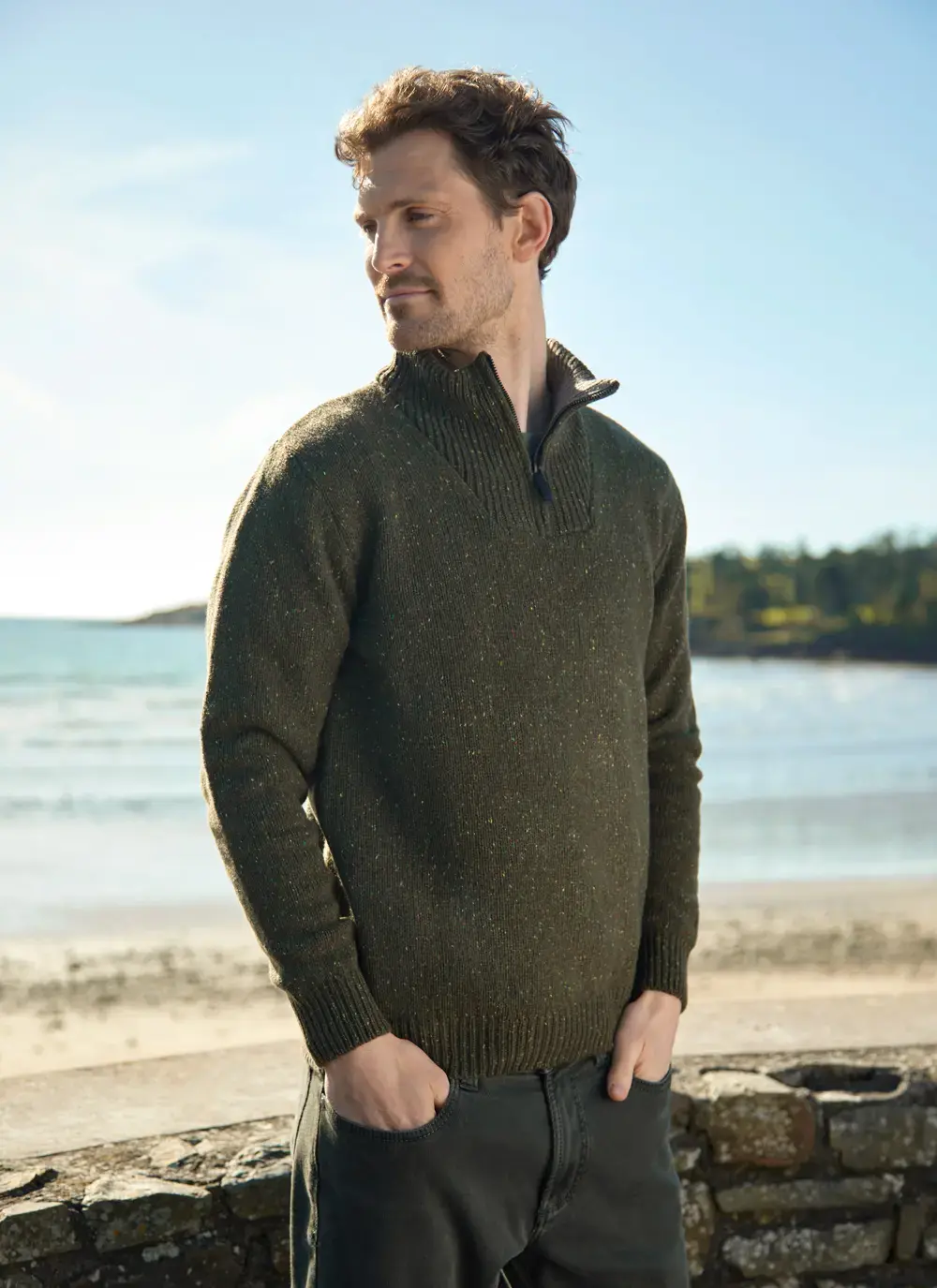 Tullow Contrast Half Zip Sweater 
