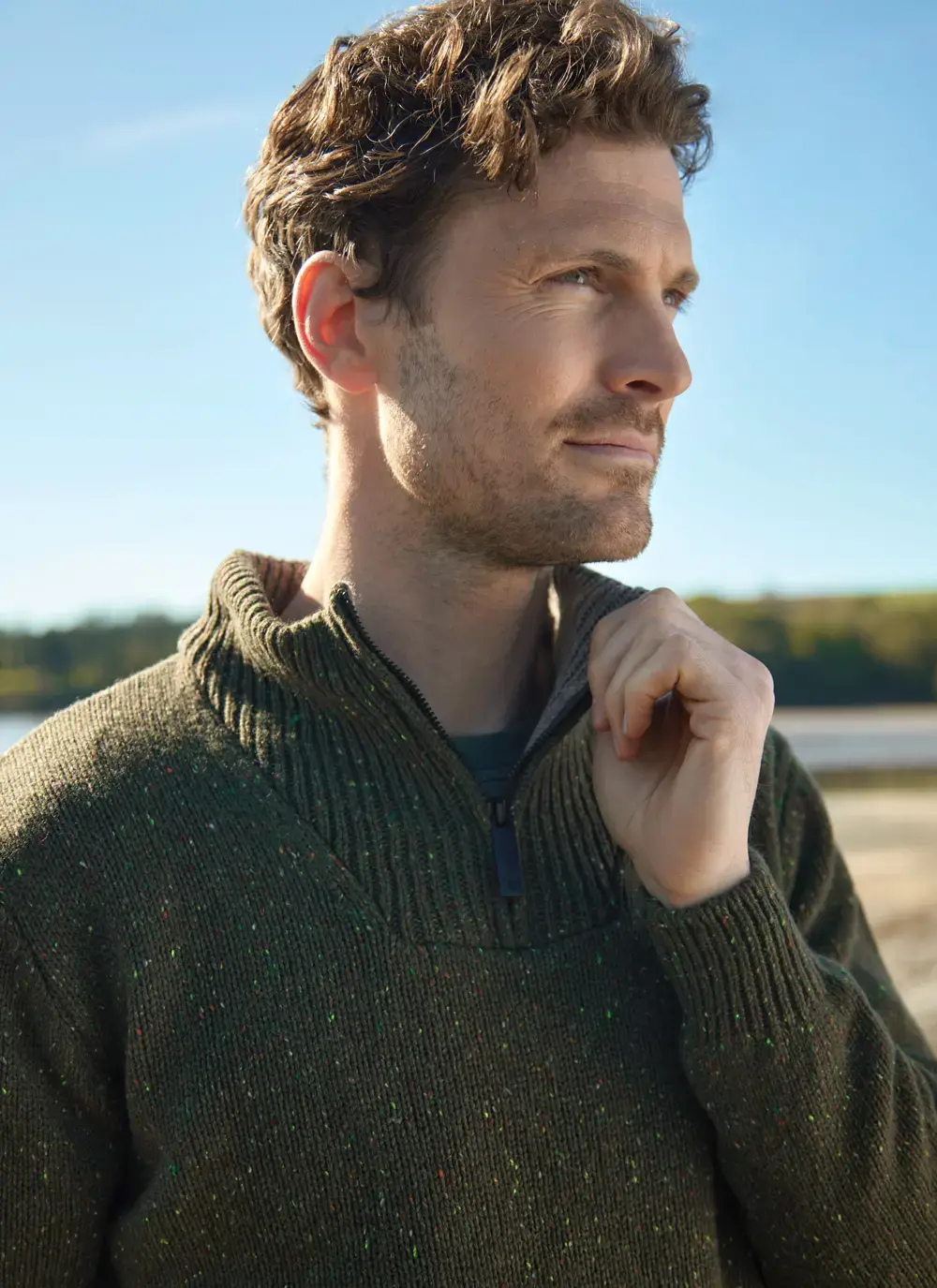 Tullow Contrast Half Zip Sweater 