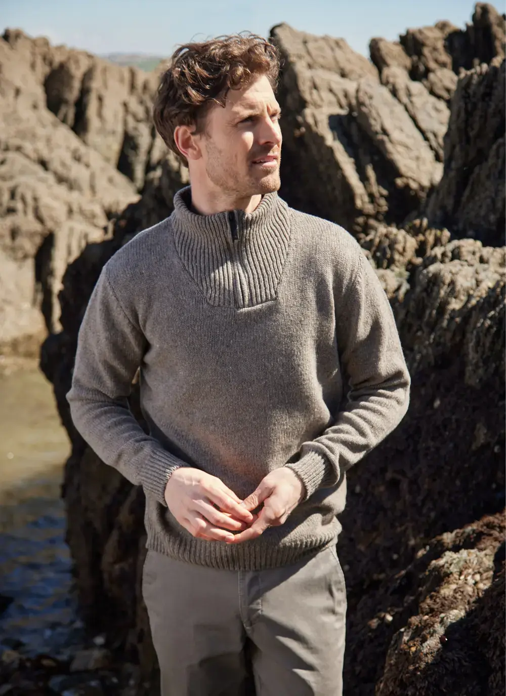 Tullow Contrast Half Zip Sweater 