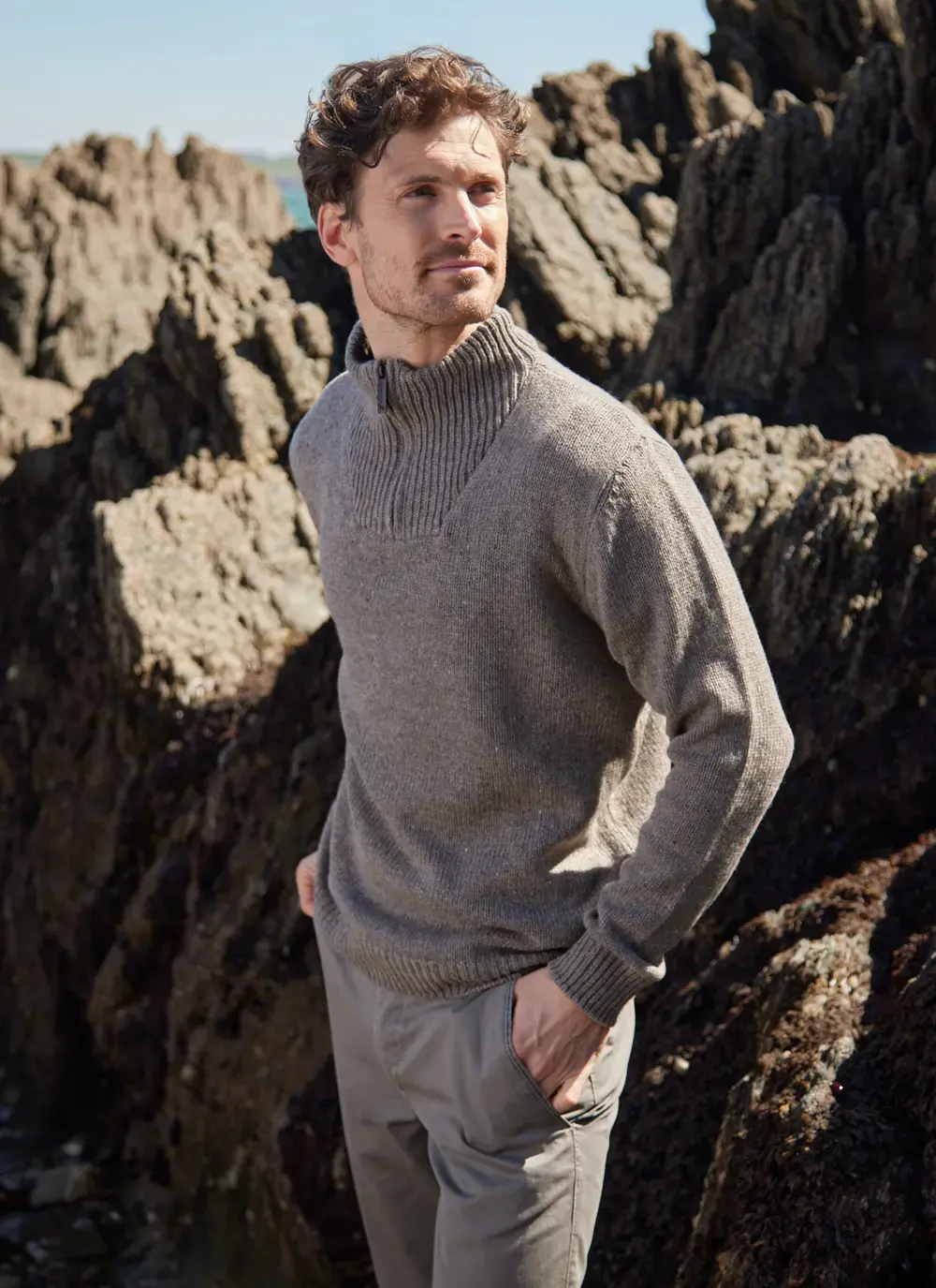 Tullow Contrast Half Zip Sweater 