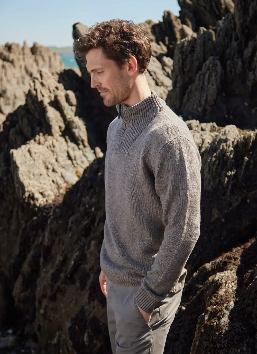 Tullow Contrast Half Zip Sweater 