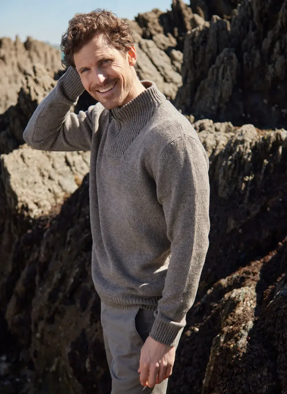 Tullow Contrast Half Zip Sweater 