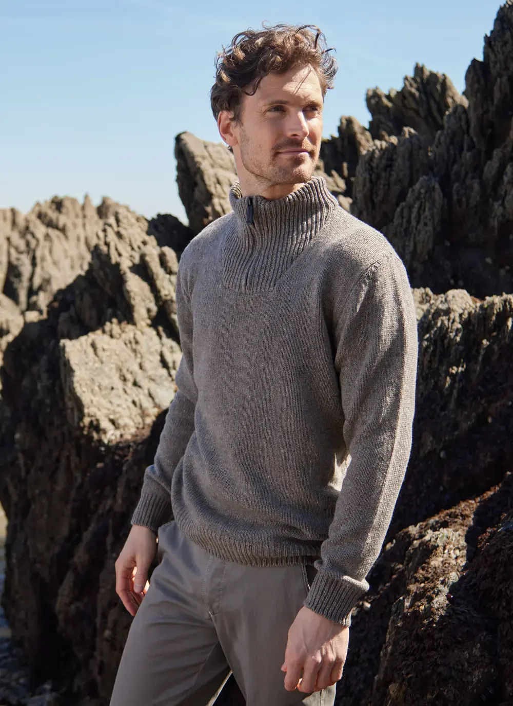 Tullow Contrast Half Zip Sweater 