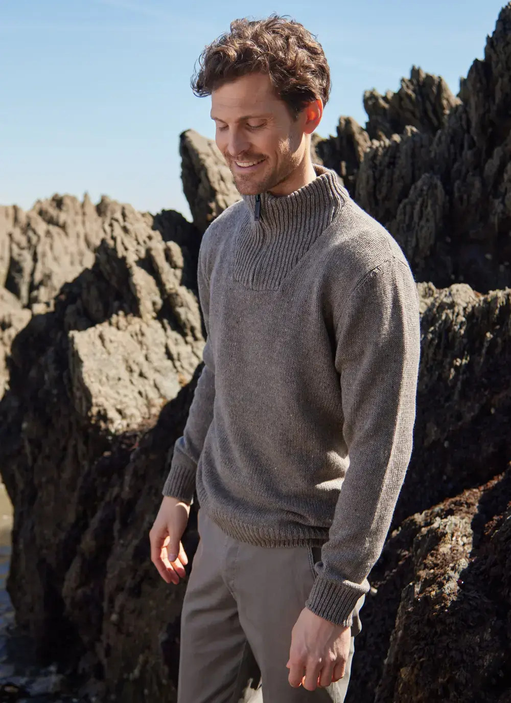 Tullow Contrast Half Zip Sweater 