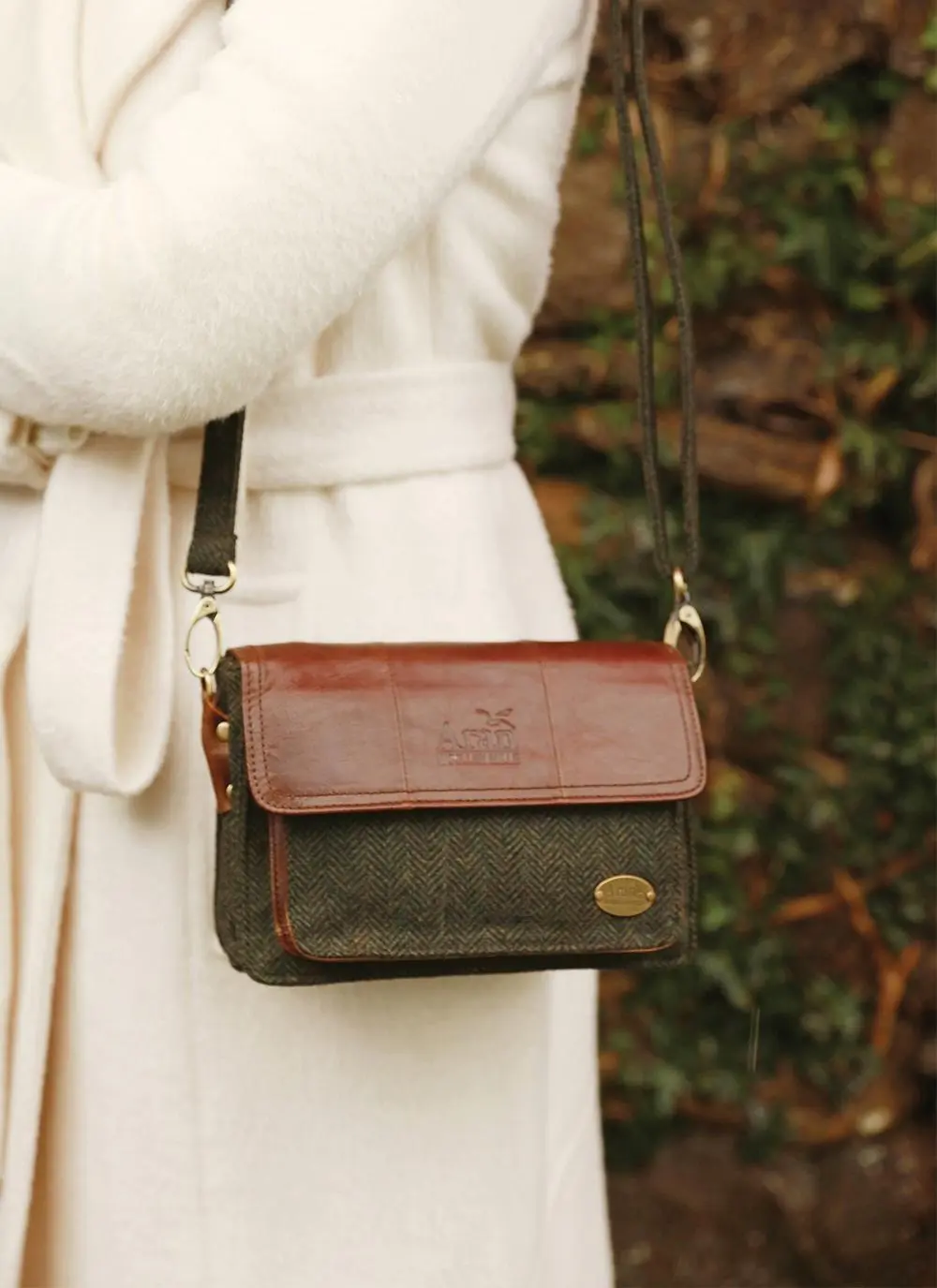 Herringbone Tweed Mini Handbag