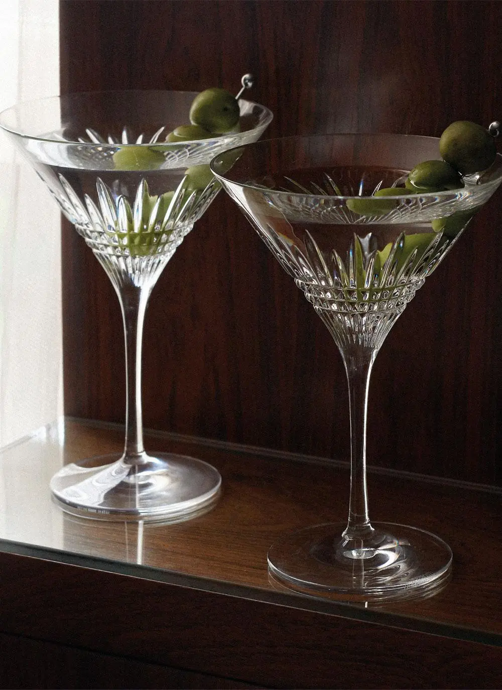 Waterford Crystal Lismore Diamond Martini Pair 