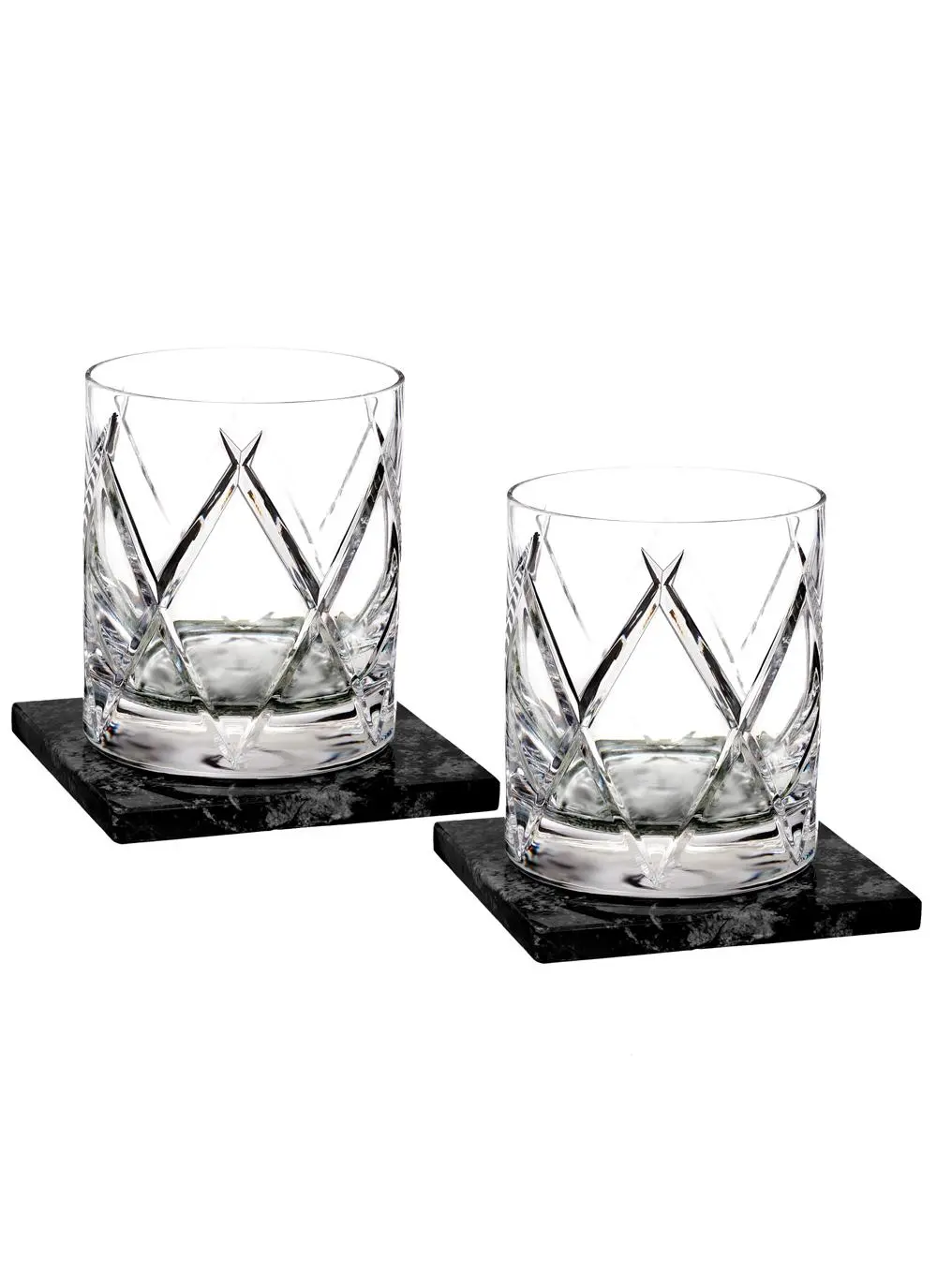 Waterford Crystal Olann Double Old Fashioned Tumbler Pair 
