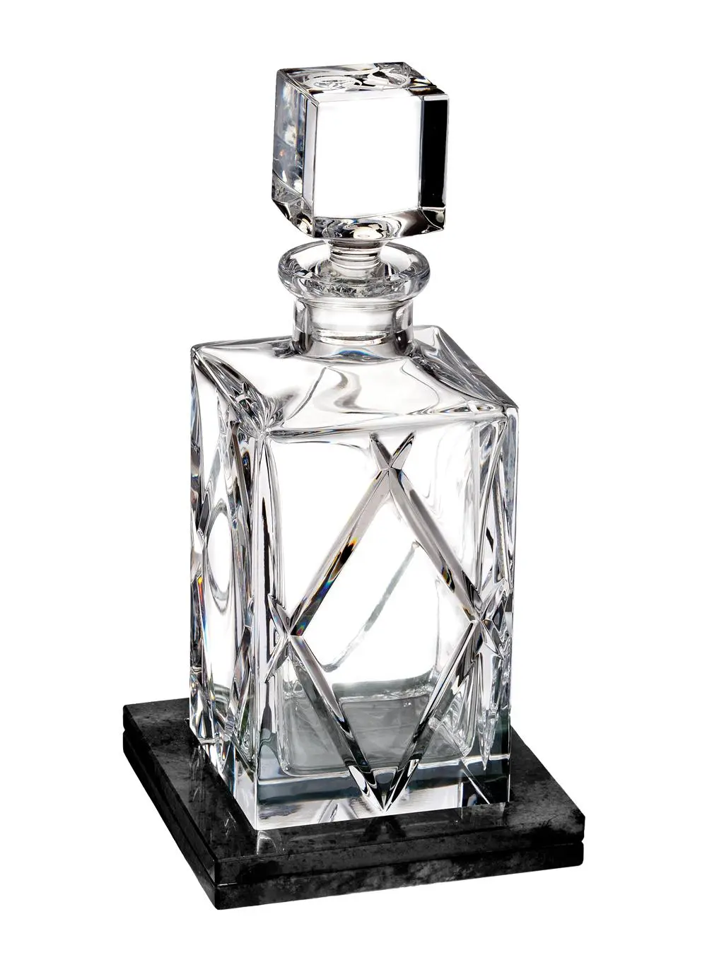 Waterford Crystal Olann Square Decanter with Marble Coaster