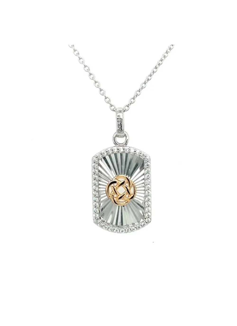 Sterling Silver Celtic Pendant with Cubic Zirconia