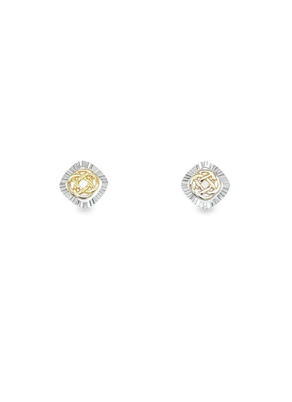 Sterling Silver Celtic Earrings with Cubic Zirconia