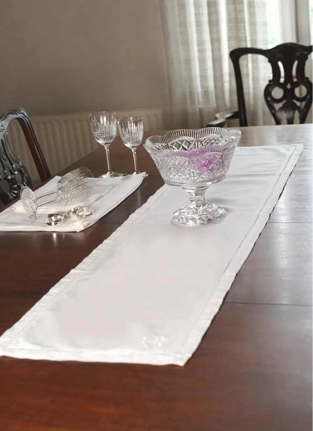 White Shamrock Table Runner