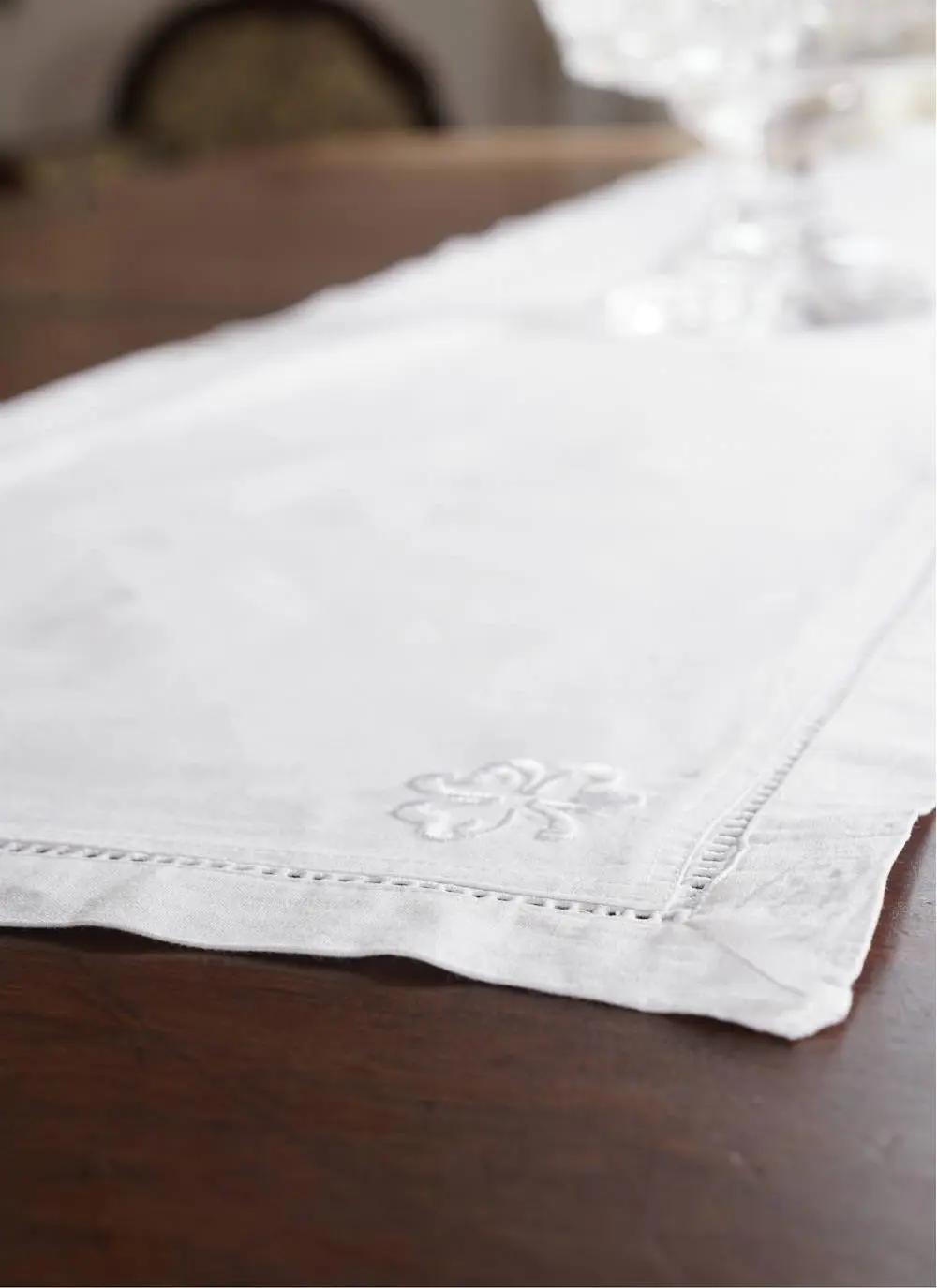 White Shamrock Table Runner