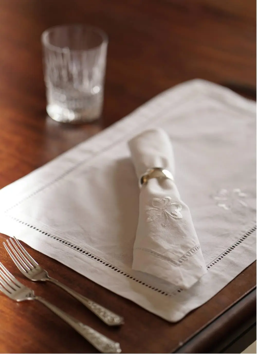 White Shamrock Placemats Set of 6