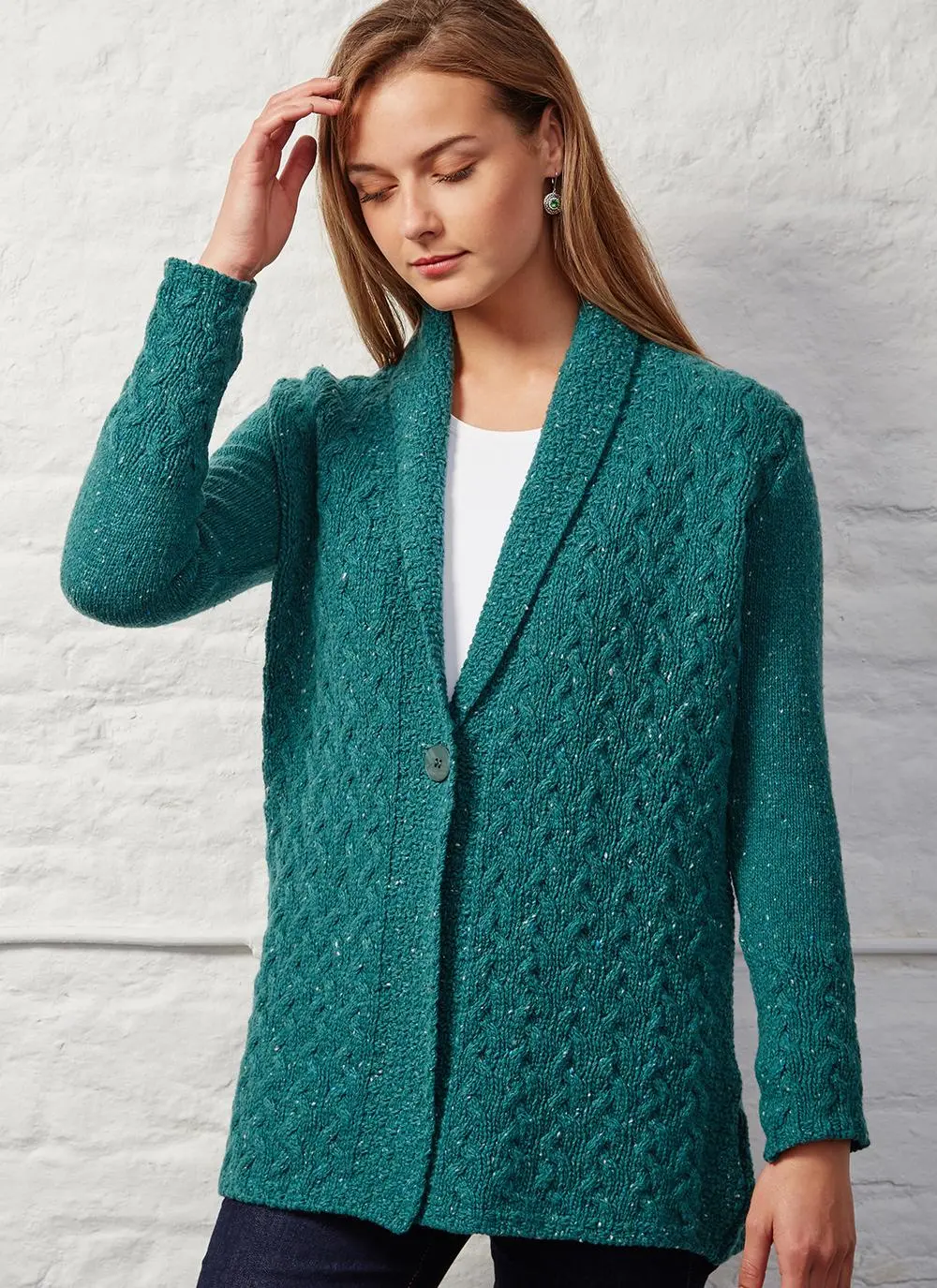 Wool Cashmere Adare Cable Cardigan