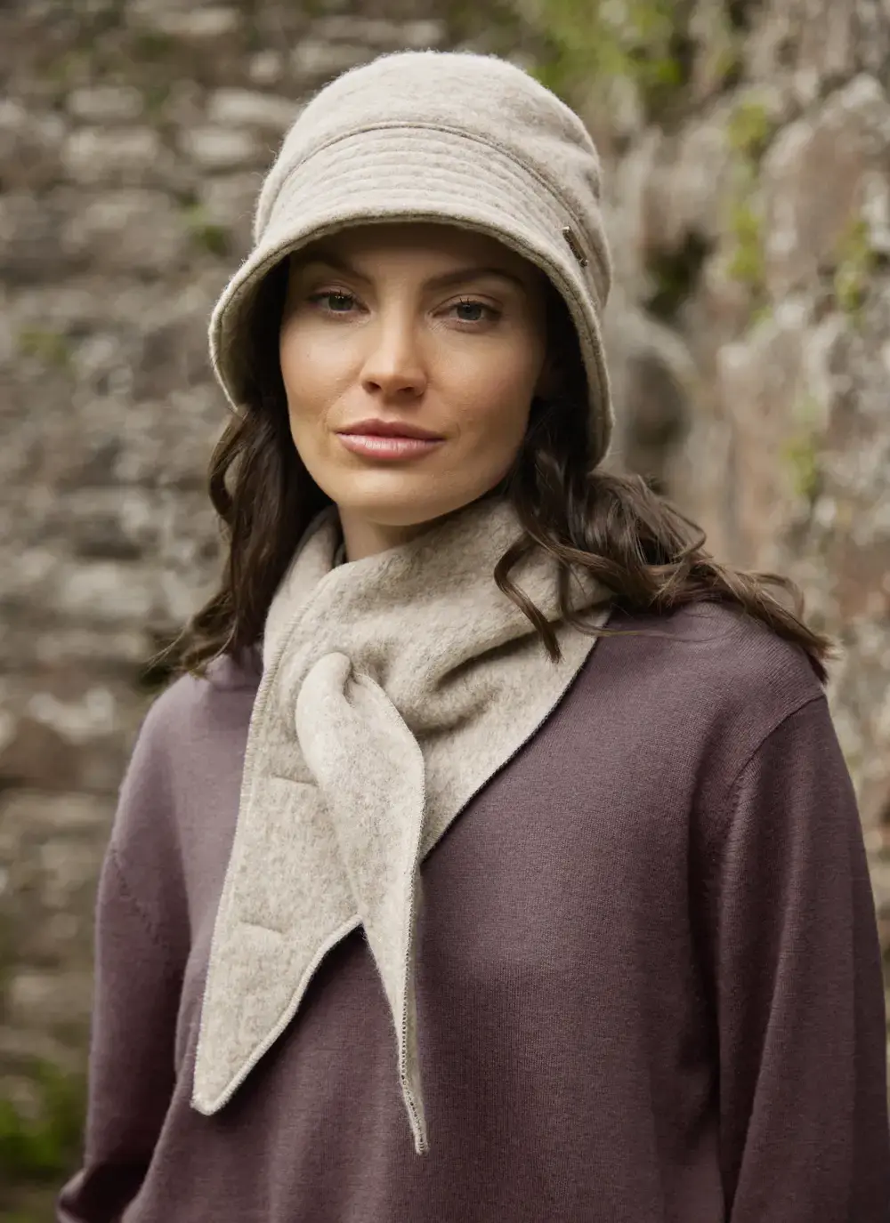 Wool Bucket Hat in Beige