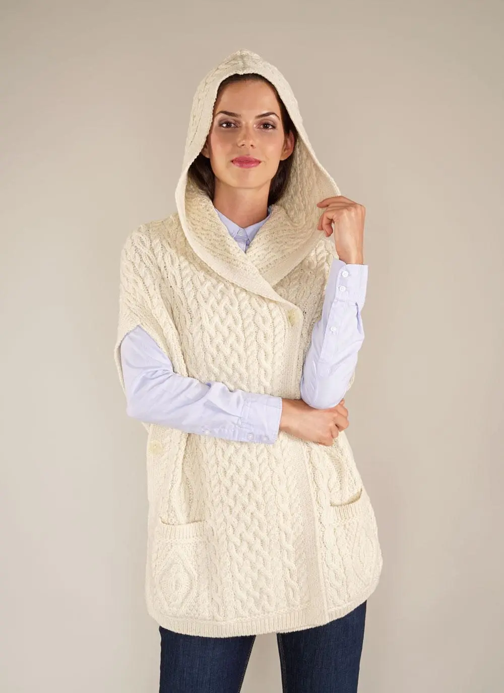 Wool Cape With Buttons