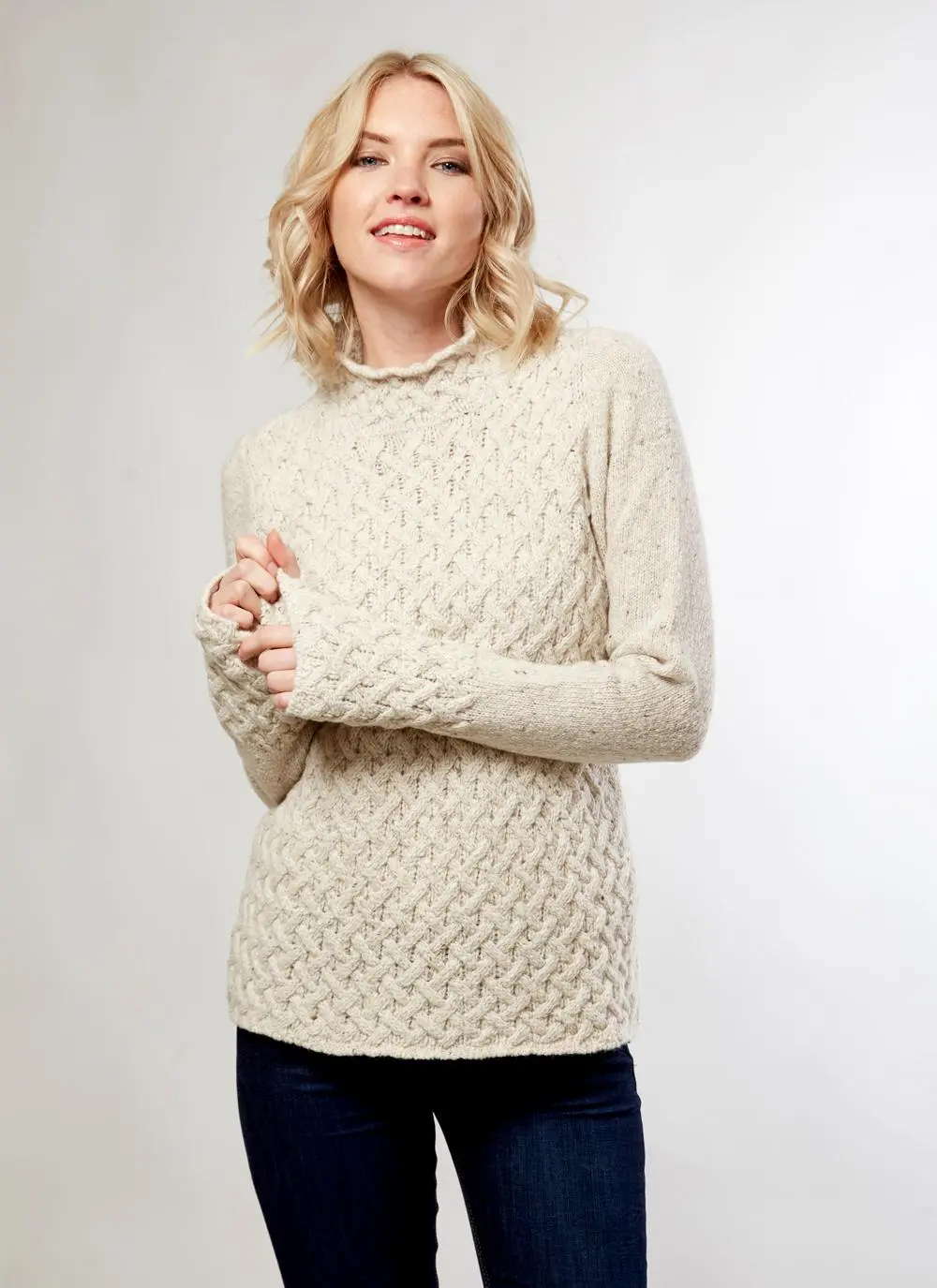 Wool Cashmere Trellis Sweater
