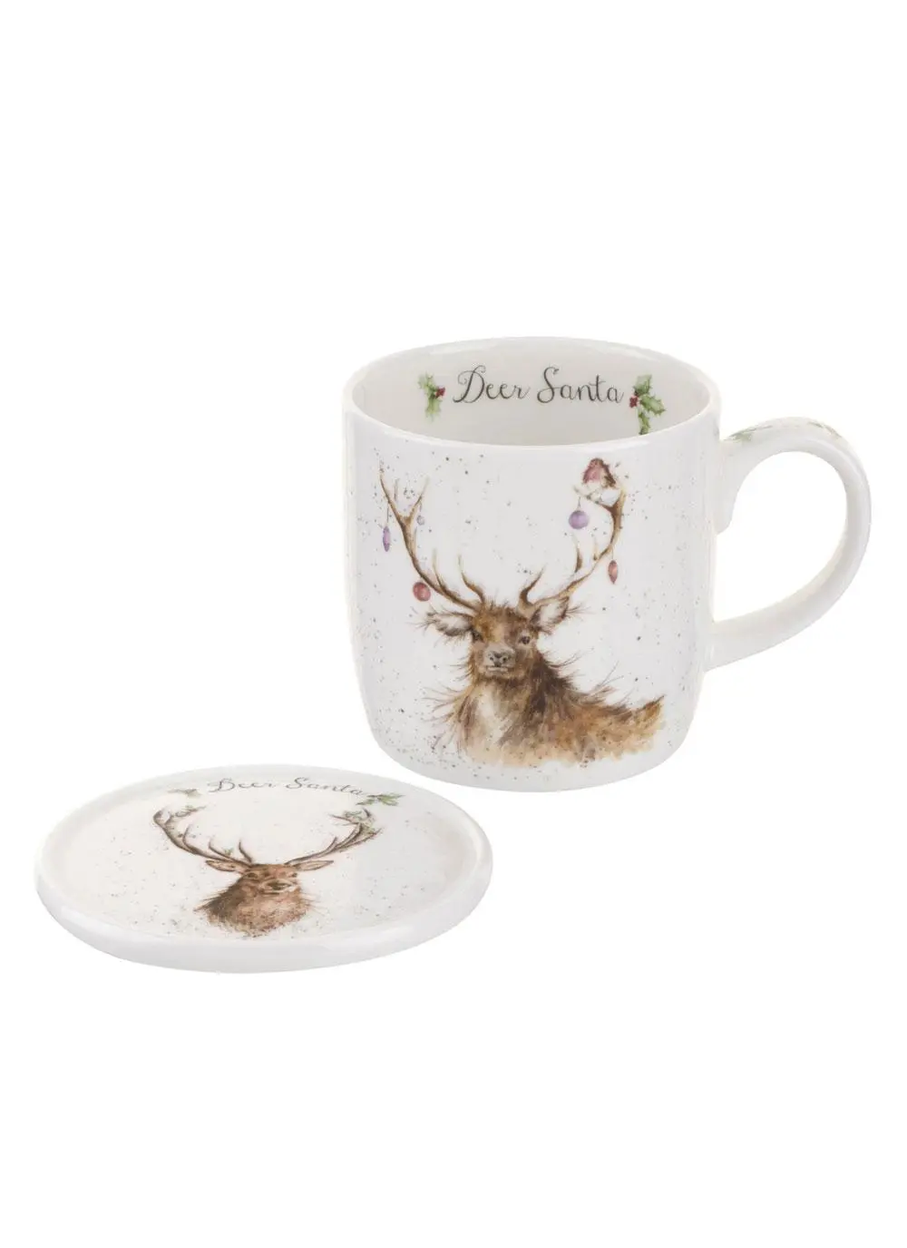 Wrendale Designs Deer Santa Mug & Coaster Set