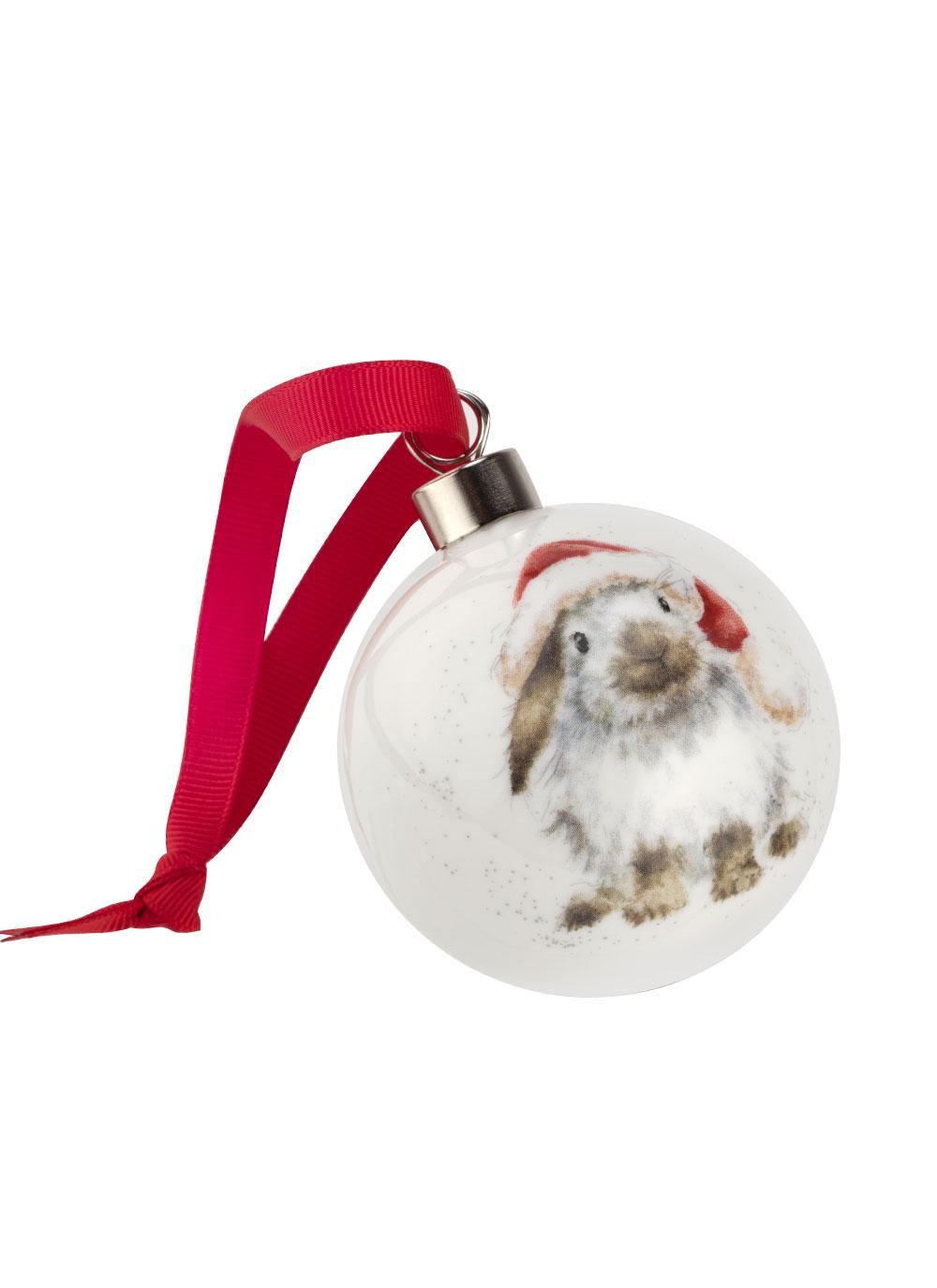 Wrendale Designs Ho Ho Ho Rabbit Christmas Bauble | Blarney