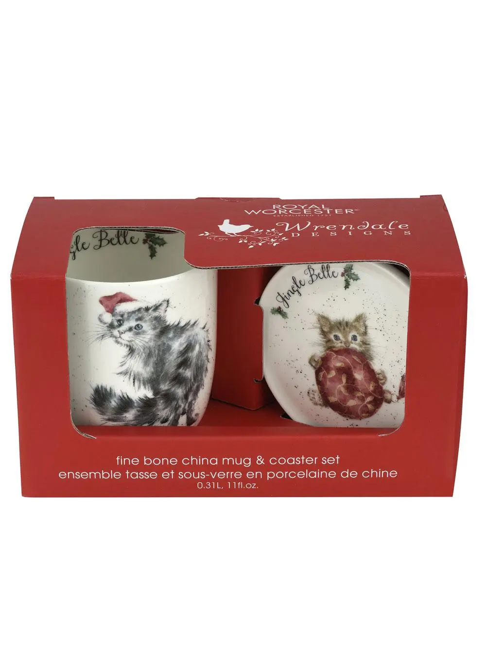 Wrendale Designs Jingle Belle Mug & Coaster Set