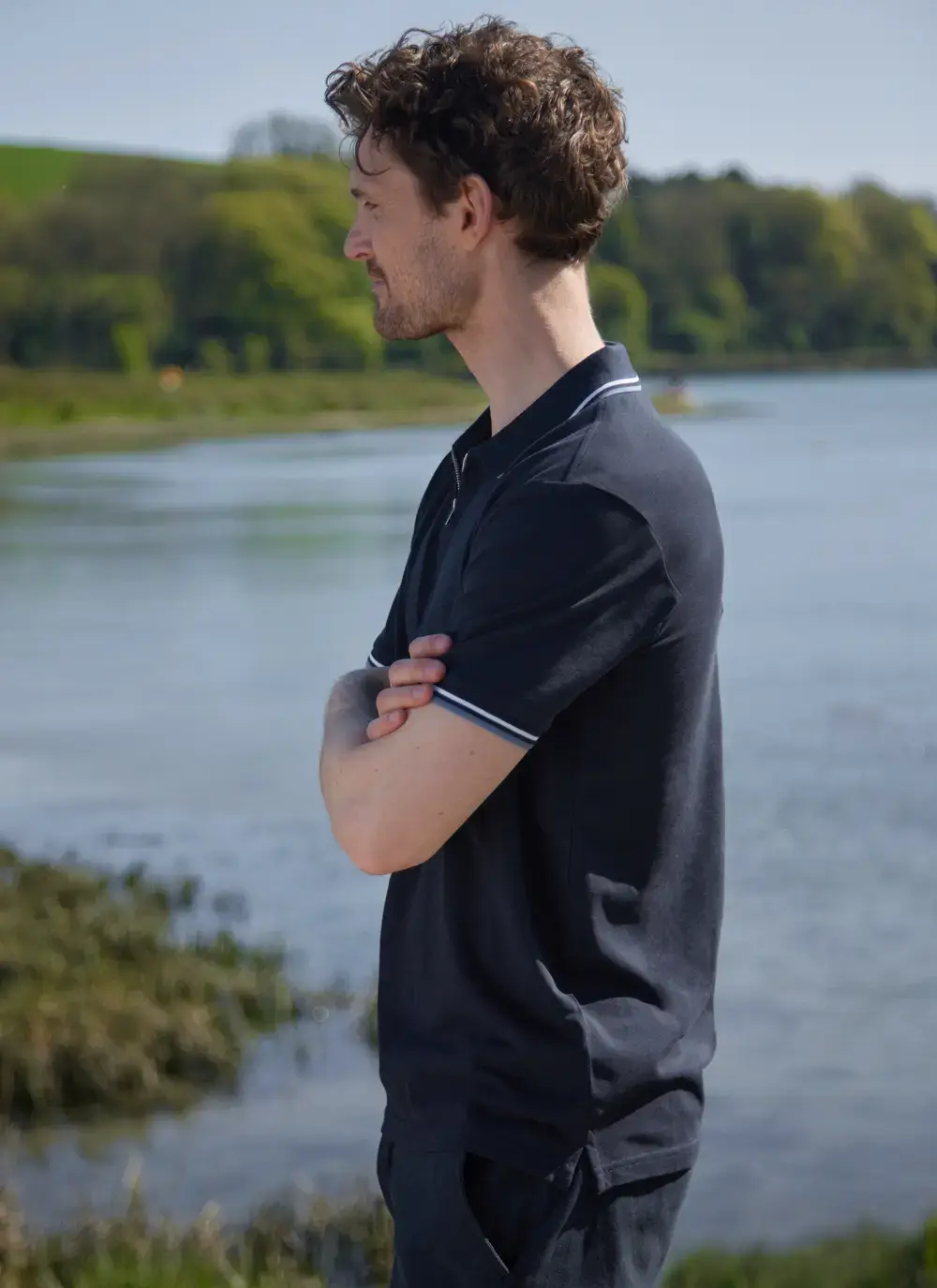 Zip Neck Polo Shirt