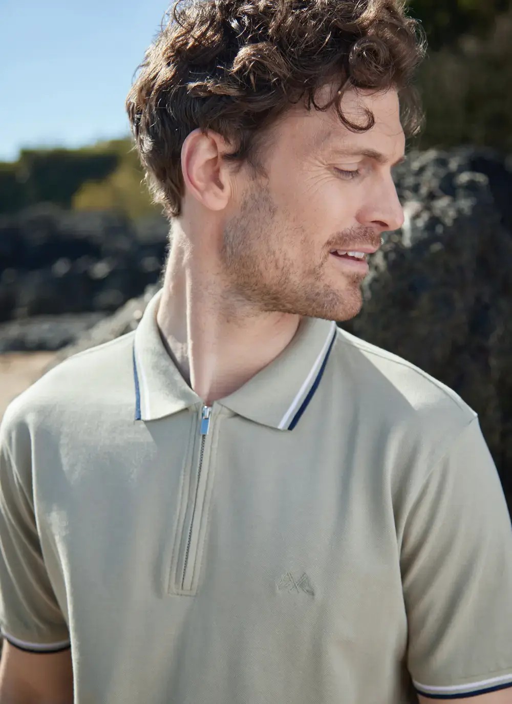 Zip Neck Polo Shirt