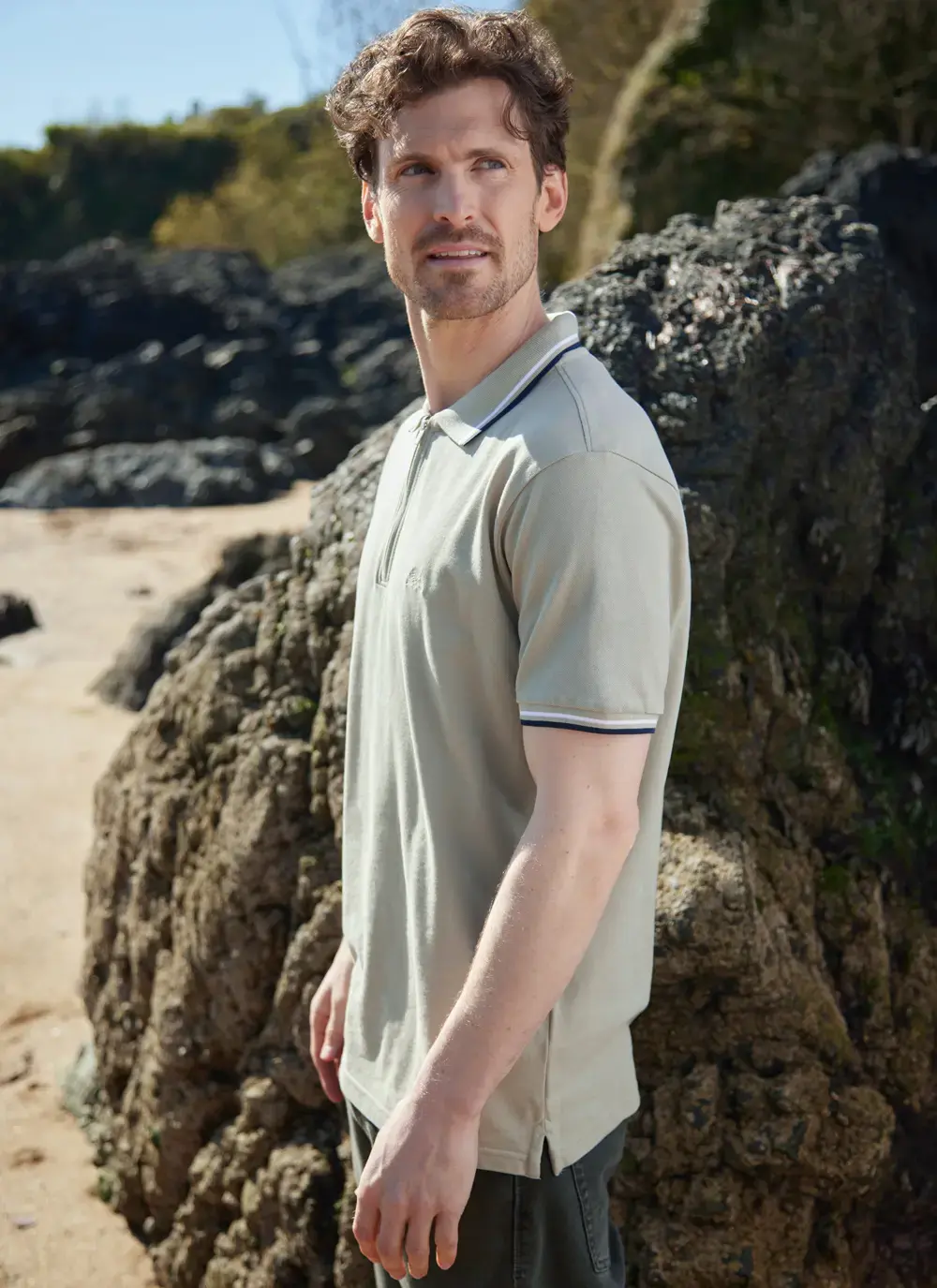 Zip Neck Polo Shirt