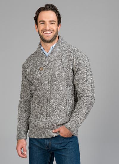 Robert Aran Shawl Neck Sweater | Blarney