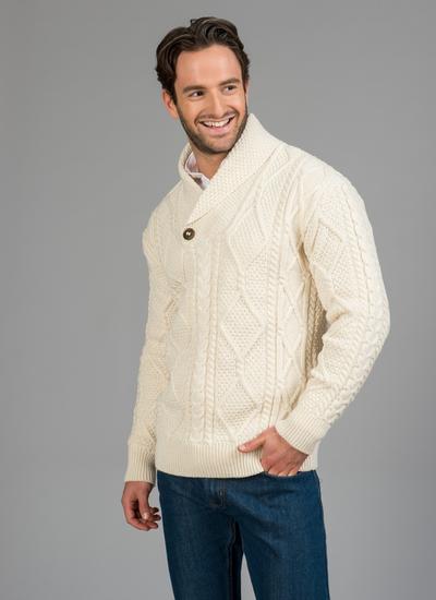 Robert Aran Shawl Neck Sweater | Blarney