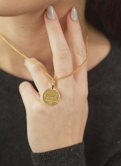 Gold Plated 5p Coin Pendant | Blarney