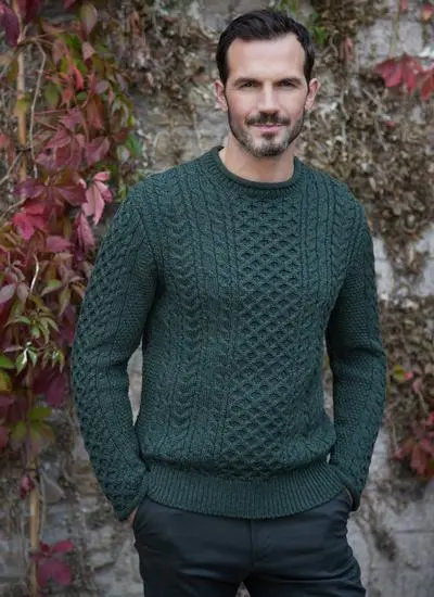 Eoghan Roll Neck Sweater in Army | Blarney
