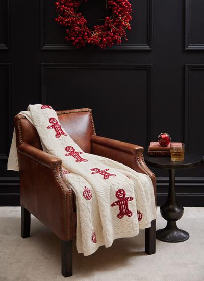 Shamrock Heritage Aran Throw - Cream