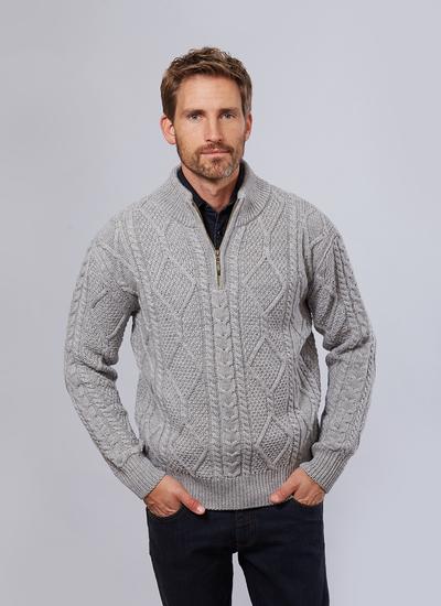Patrick Half Zip Aran Sweater | Blarney