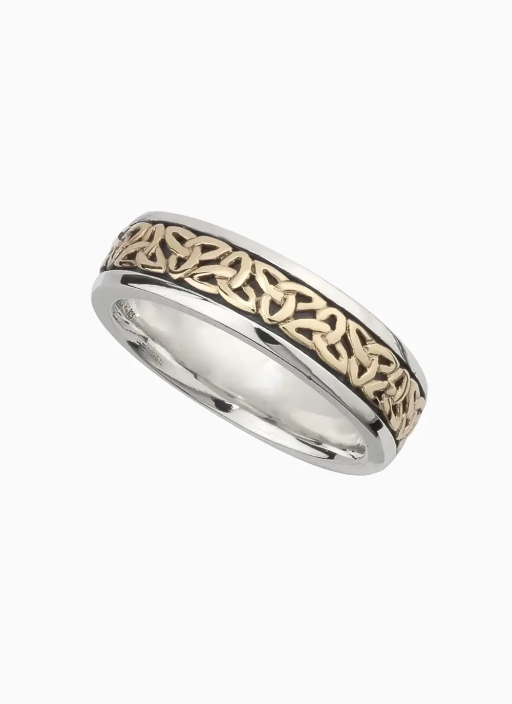 10ct Gold Sterling Silver Ladies Trinity Knot Ring