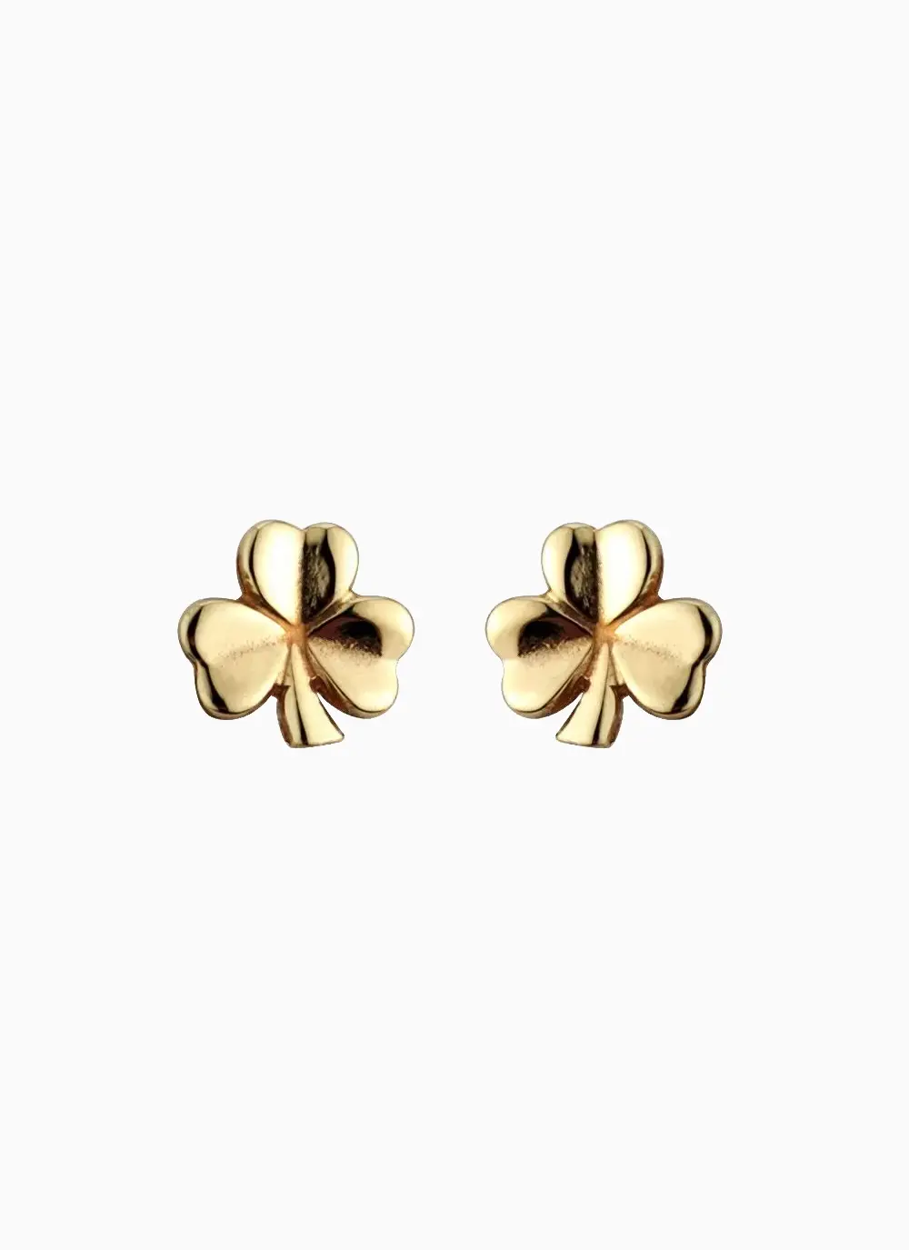 14ct Gold Shamrock Small Stud Earrings