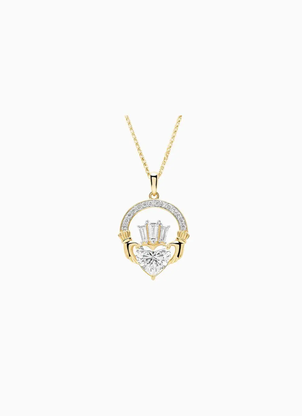 14K Gold Claddagh Necklace