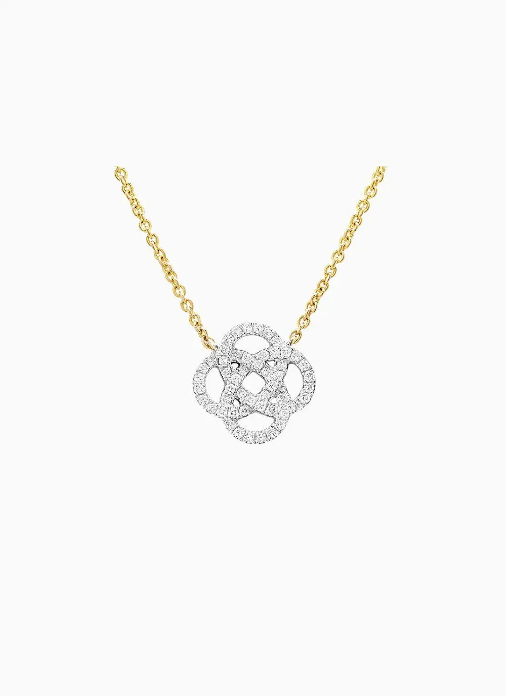 14K Gold Celtic Knot Necklace with Lab Diamonds