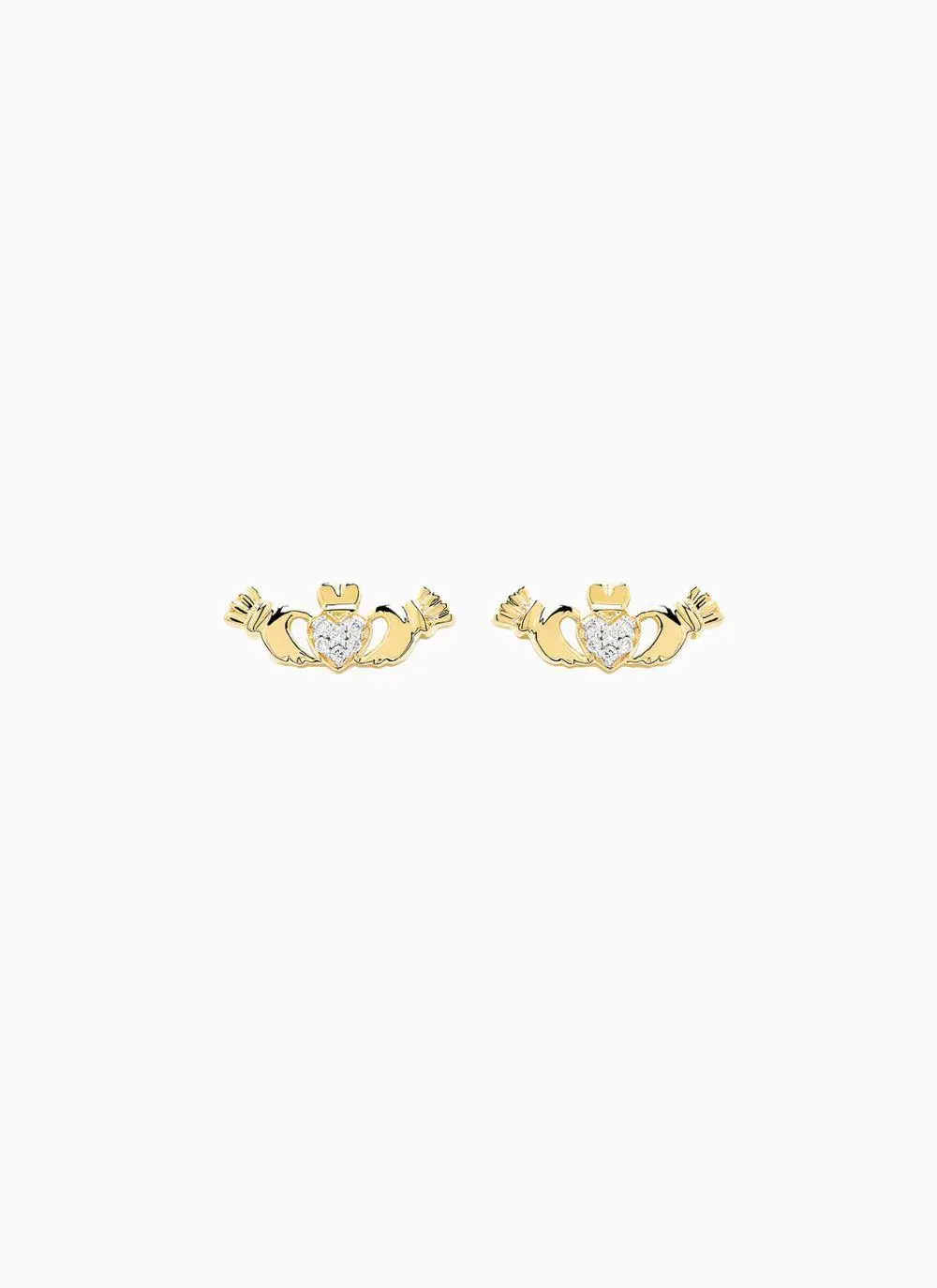 14K Gold Claddagh Earrings 