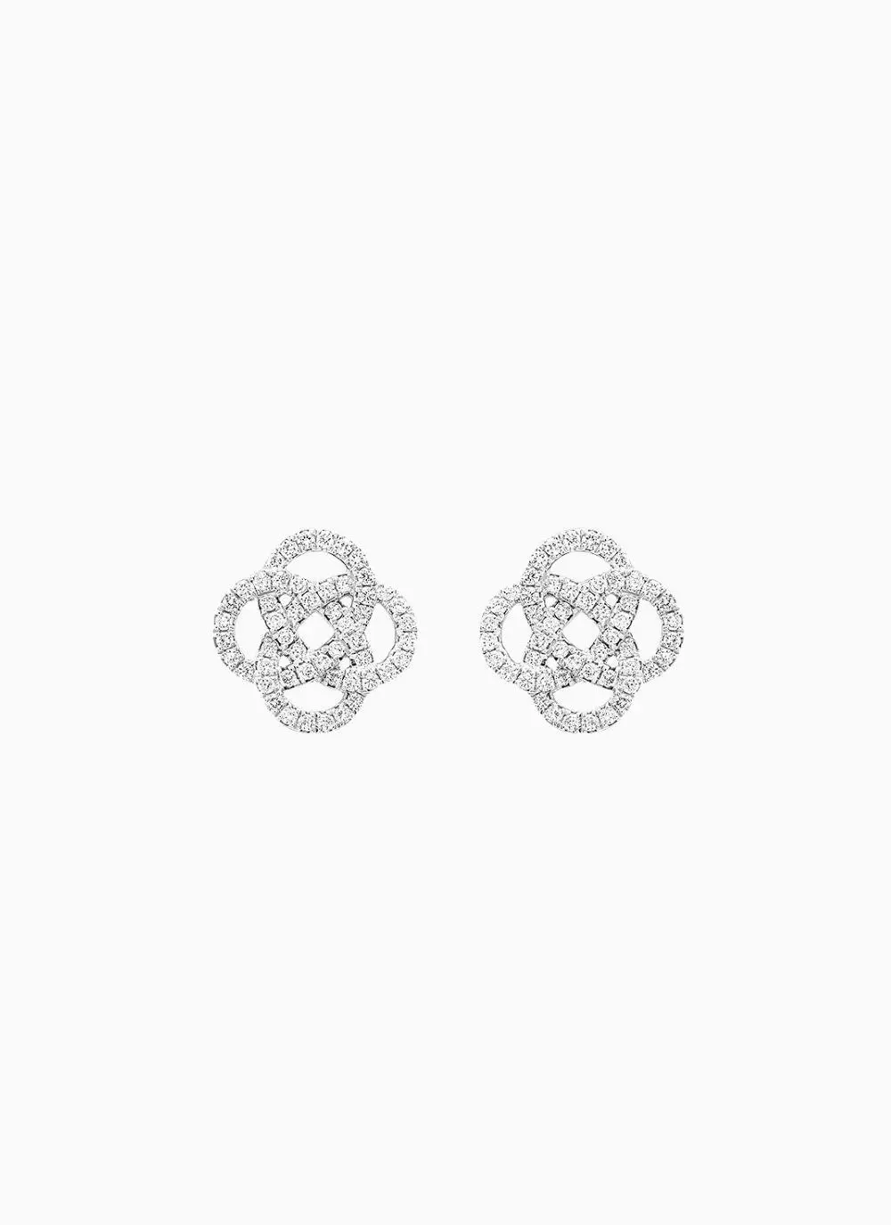 14K Gold Celtic Knot Stud Earrings with Lab Diamonds 