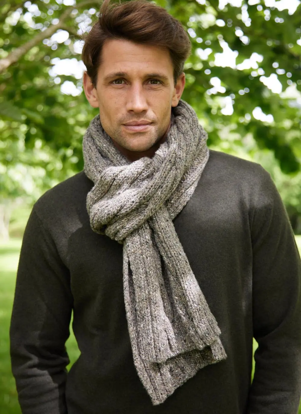 Fisherman Donegal Fleck Cable Scarf