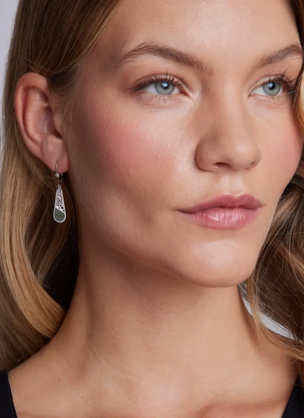 Sterling Silver Connemara Marble Trinity Knot Earrings