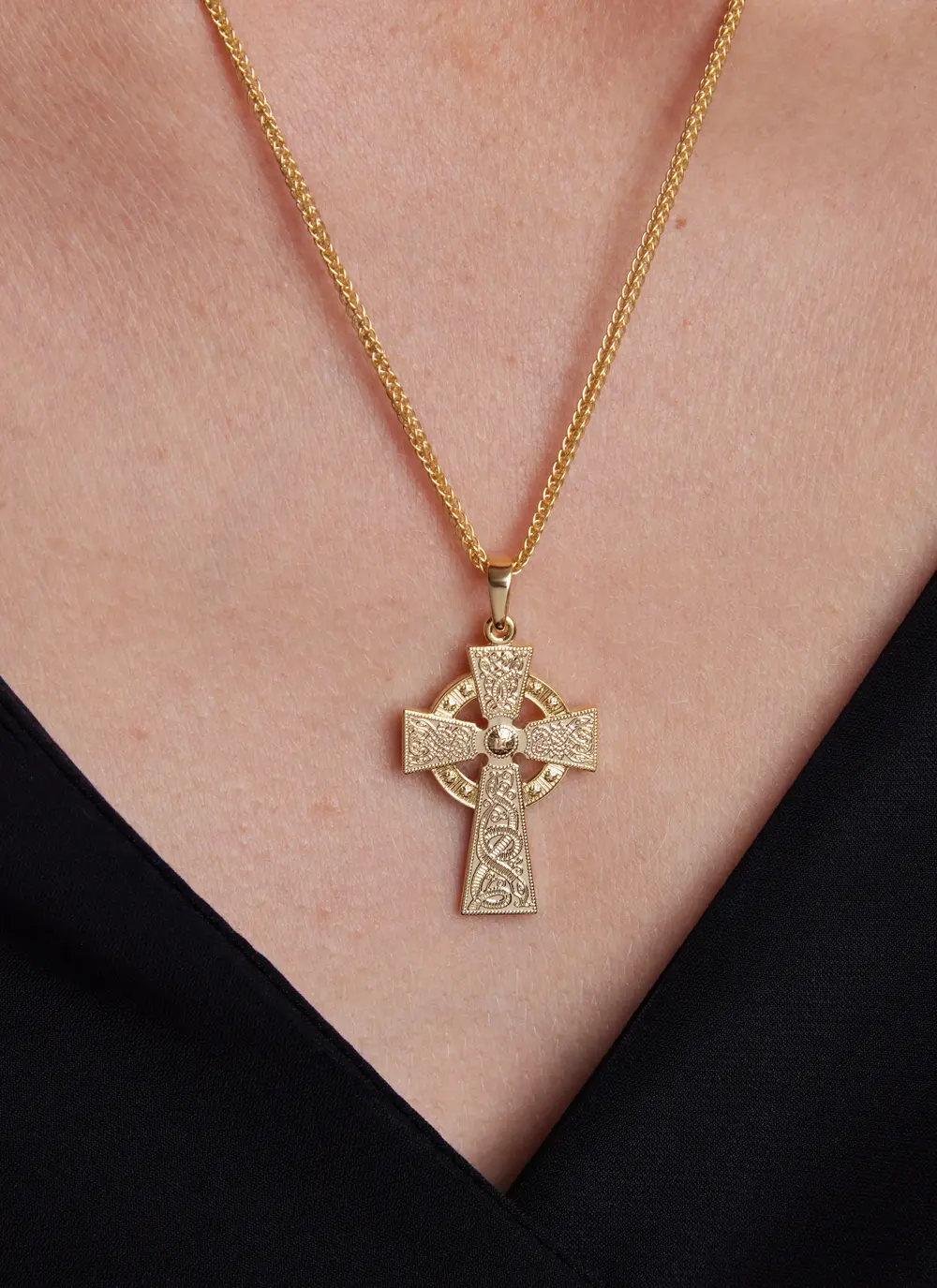 14ct Gold Vermeil Celtic Warrior Cross Pendant