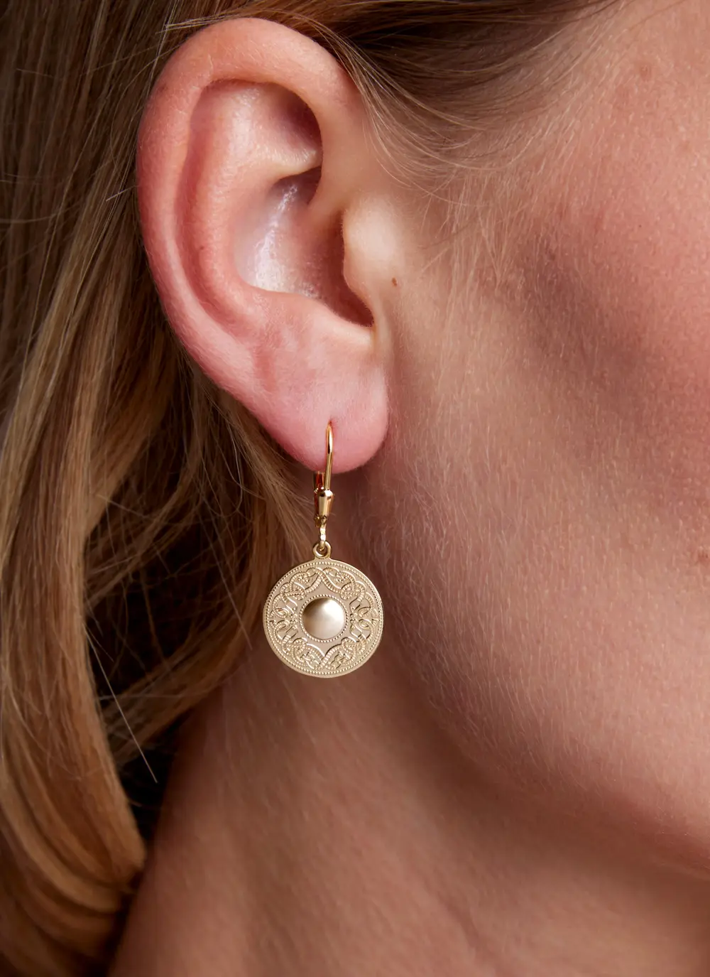 14ct Gold Vermeil Celtic Warrior Earrings
