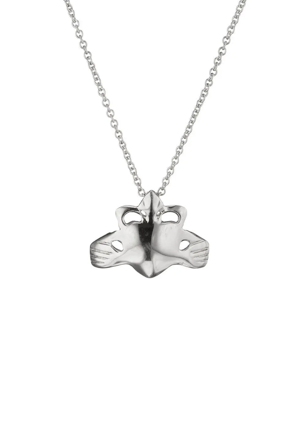  Sterling Silver Claddagh Floating Necklace