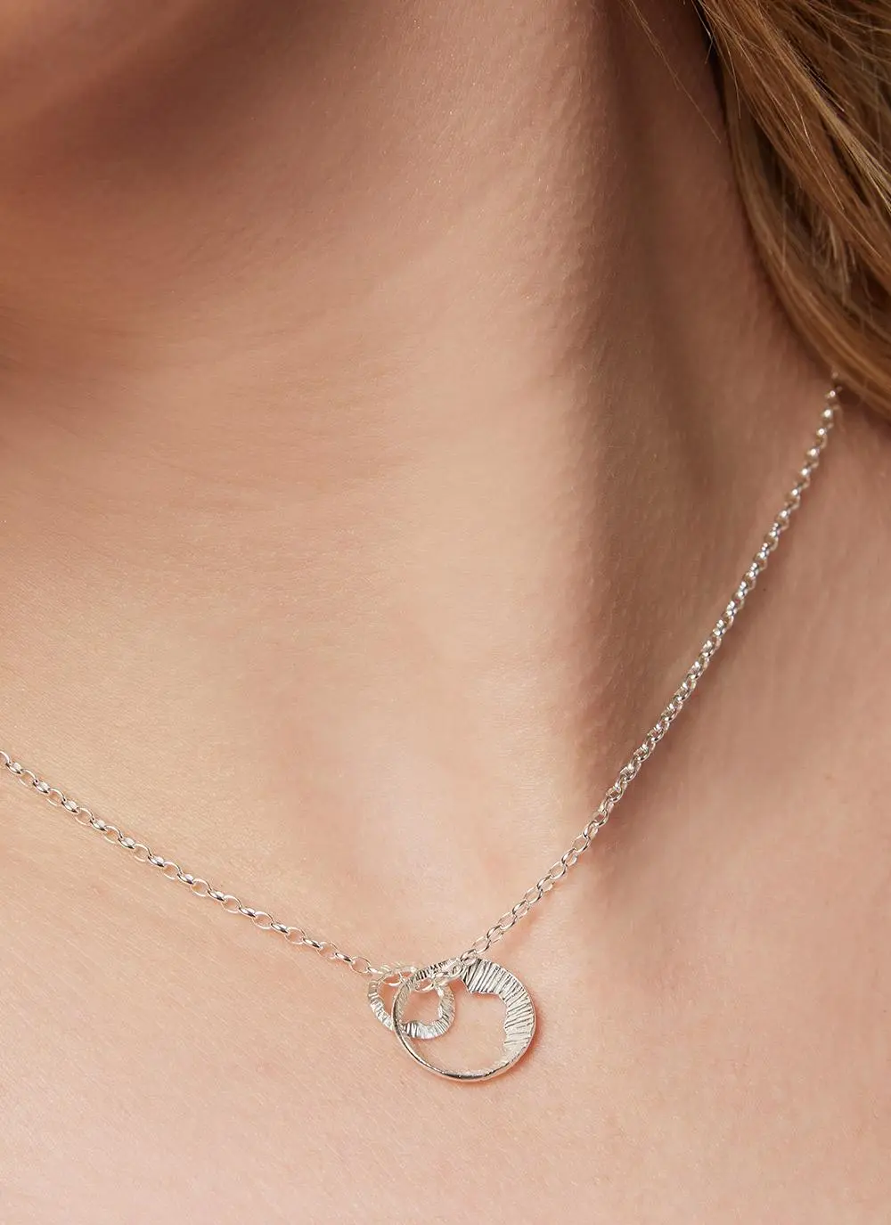 Sterling Silver Double Charm Shell Pendant Small