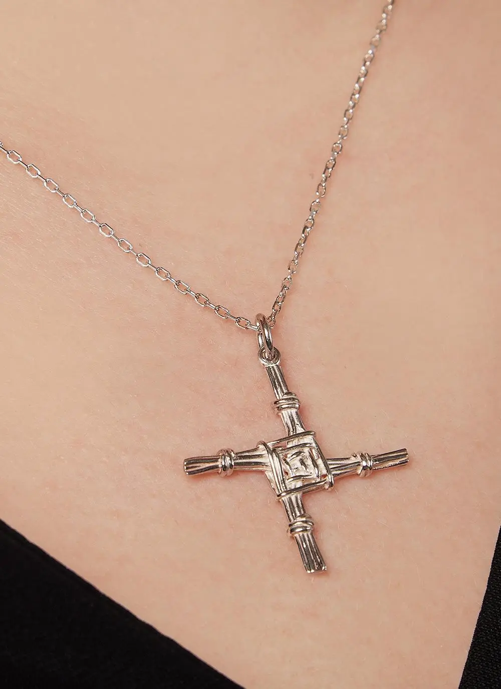 Large Sterling Silver St. Brigid's Cross Pendant 