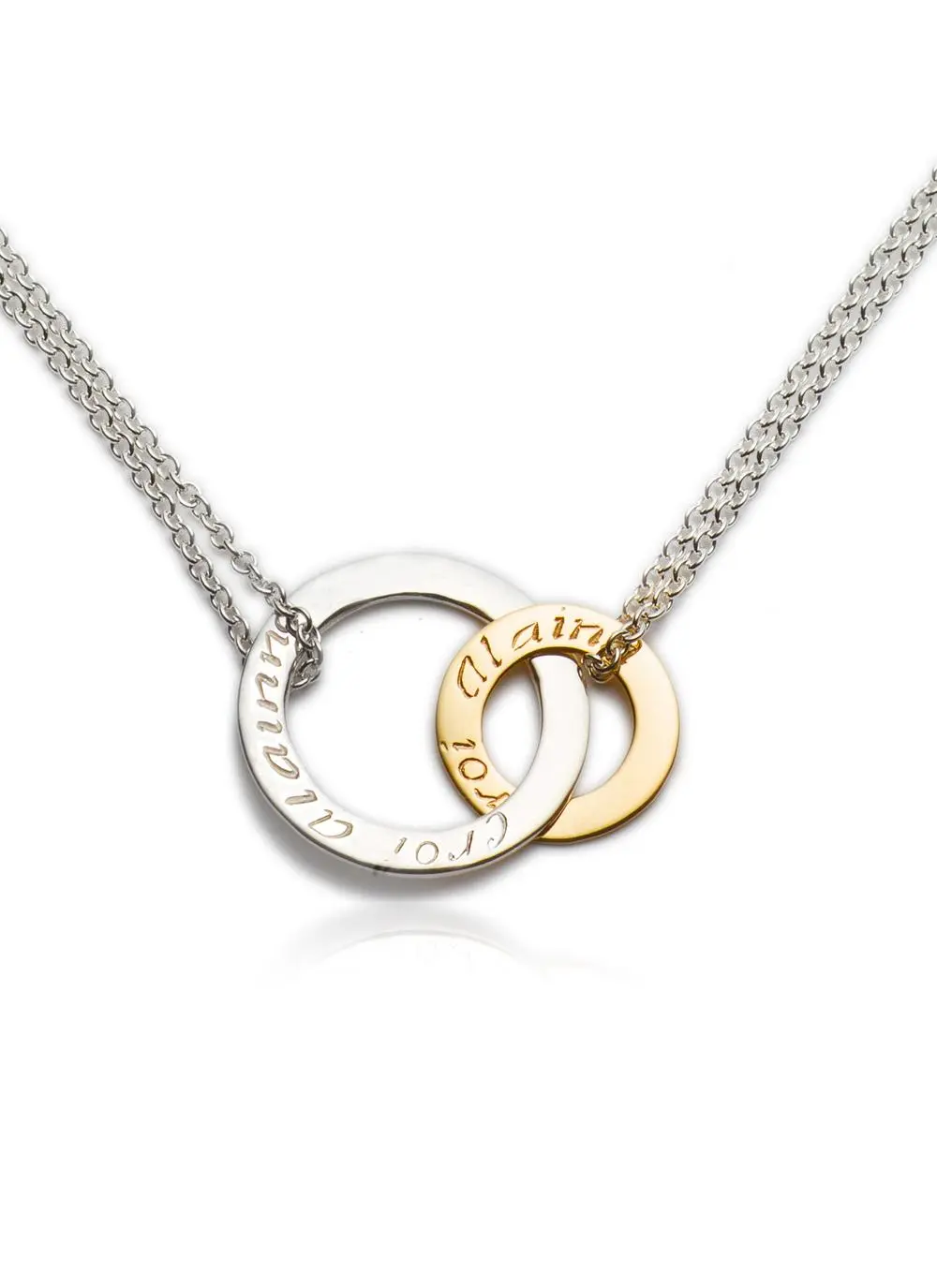 9ct Gold & Sterling Silver Croi Alainn Double Pendant 