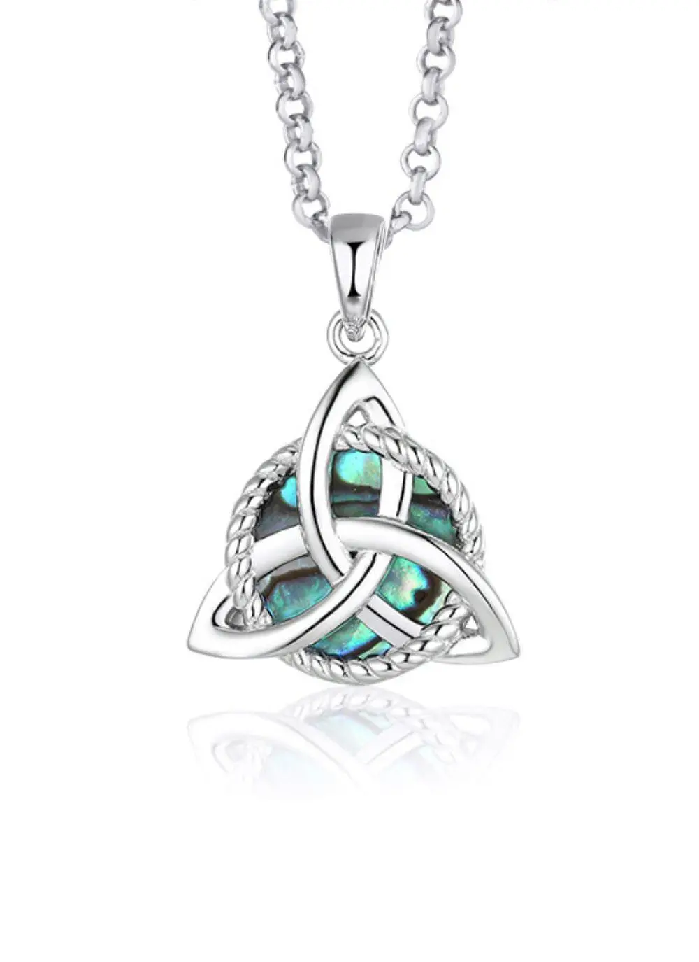 Sterling Silver & Abalone Trinity Knot Pendant