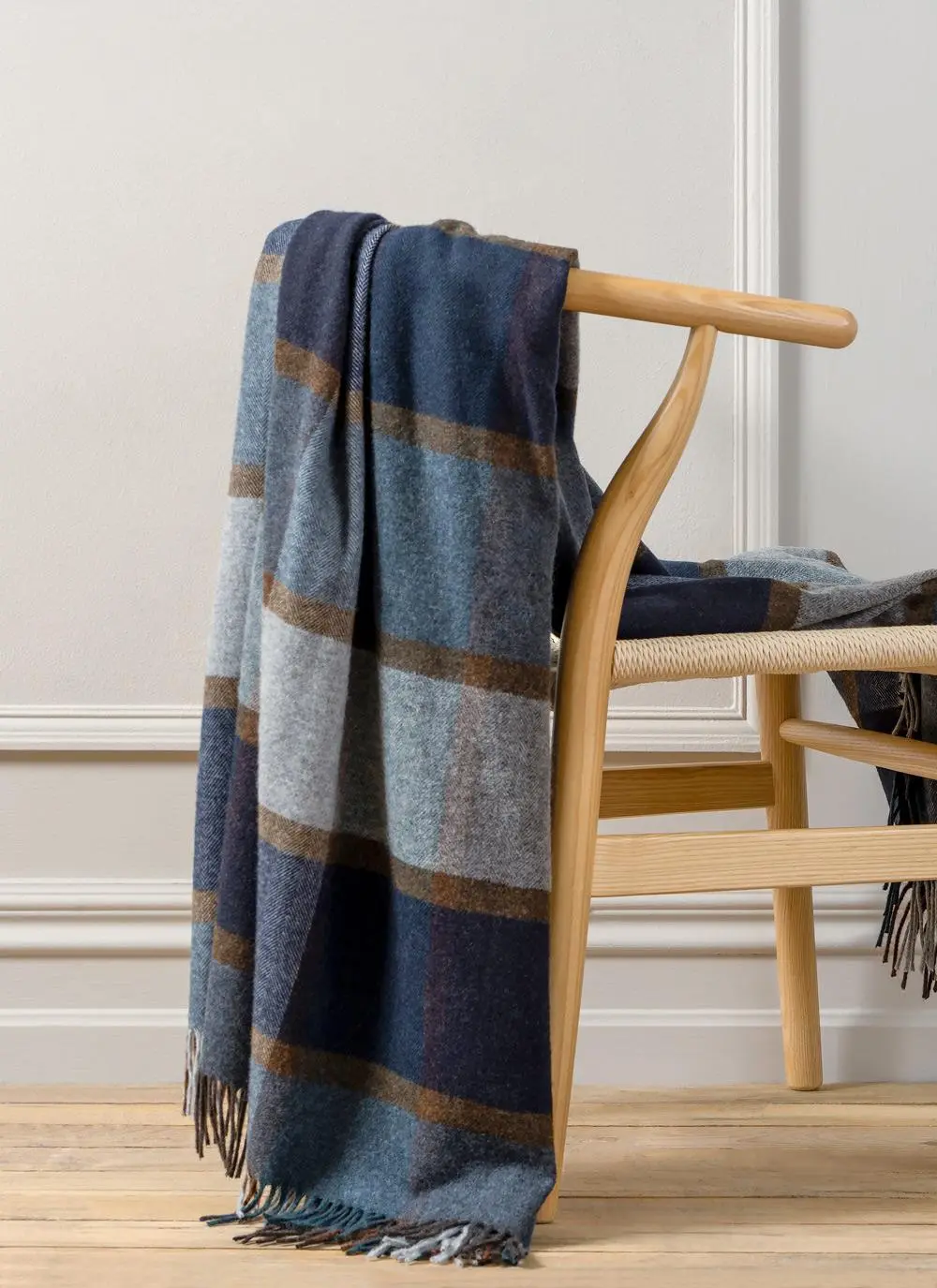 Pateley Blue Heritage Merino Wool Throw